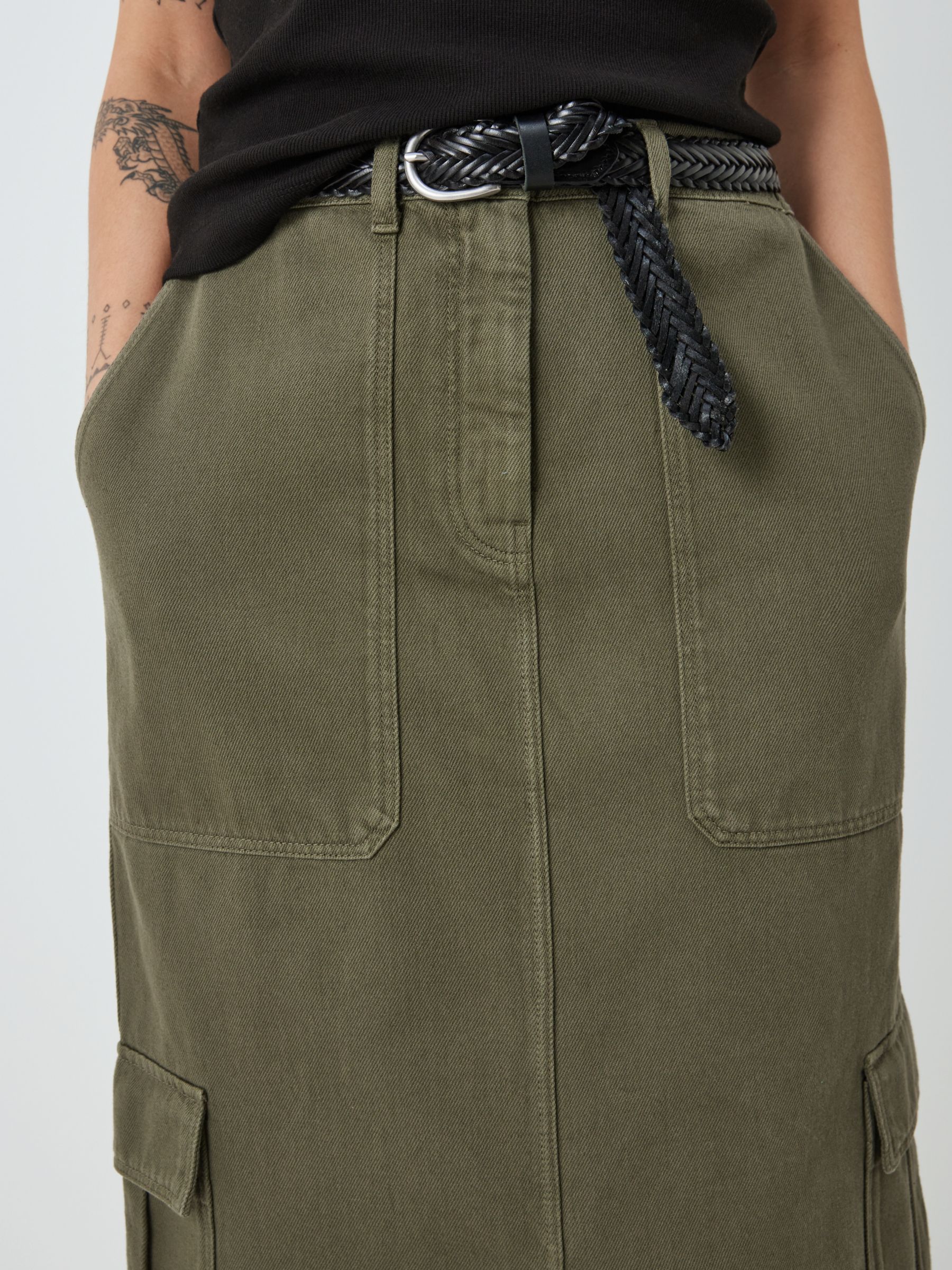 Buy AND/OR Uma Utility Skirt, Khaki Online at johnlewis.com