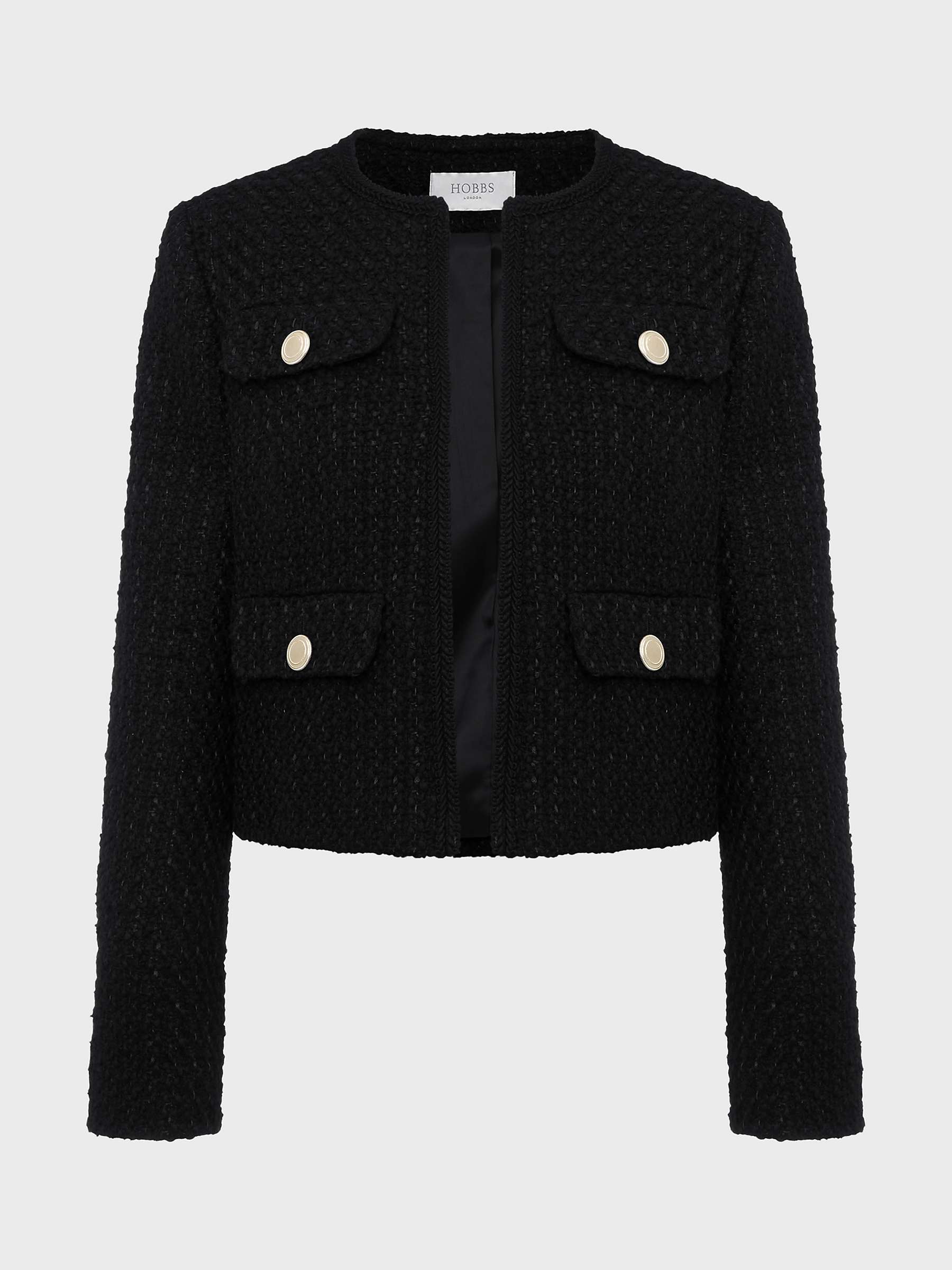 Buy Hobbs Emmy Knitted Jacket, Black Online at johnlewis.com