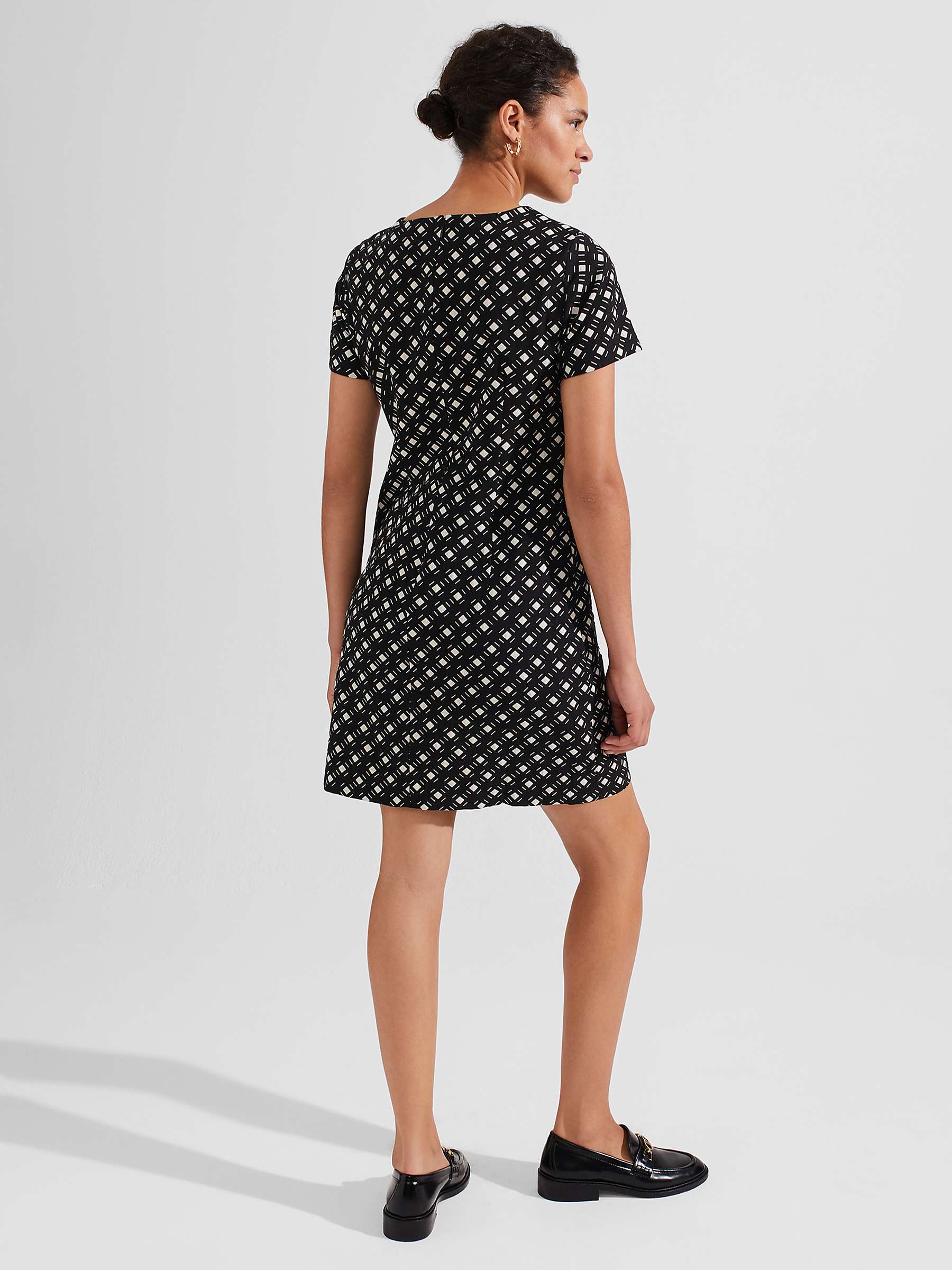 Buy Hobbs Simona Geometric Print Mini Dress, Black/Ivory Online at johnlewis.com