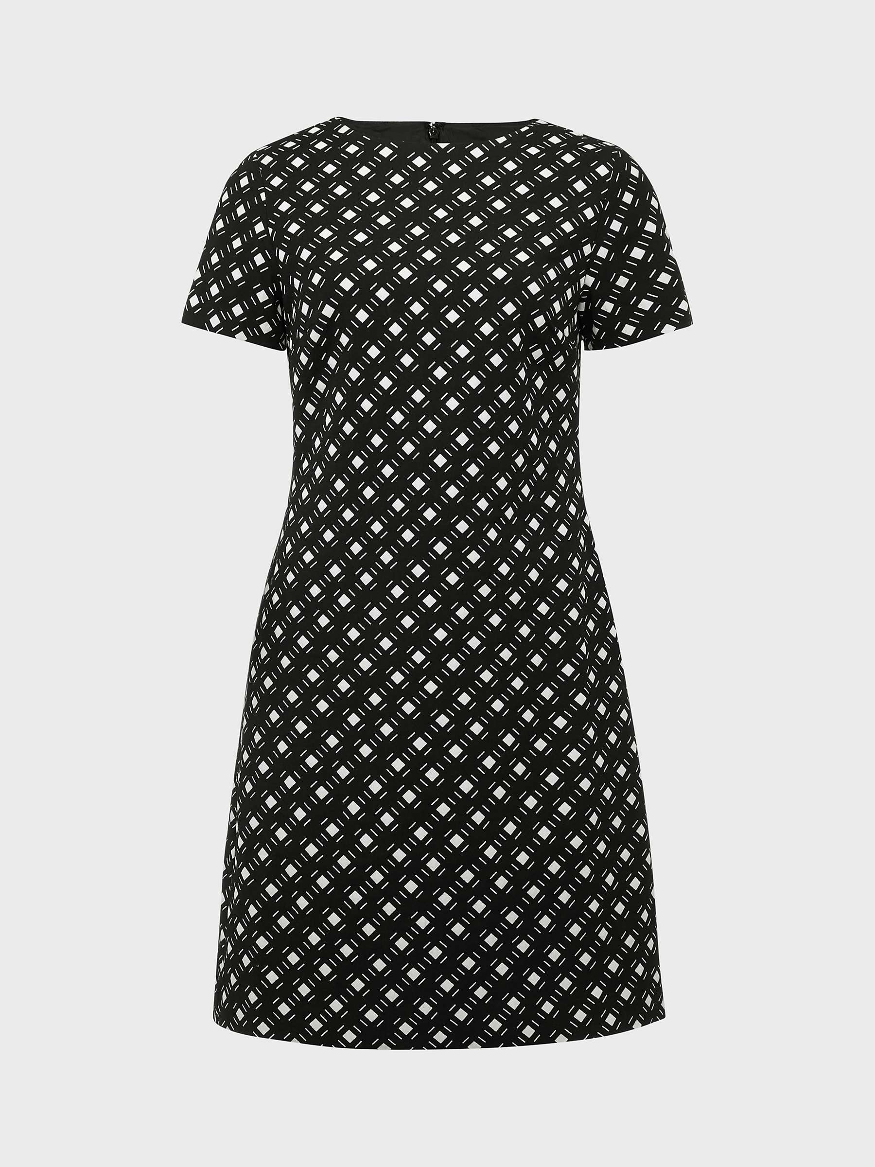 Buy Hobbs Simona Geometric Print Mini Dress, Black/Ivory Online at johnlewis.com