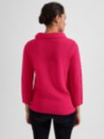 Hobbs Camilla Cable Knit Detail Jumper, Sapphire Pink