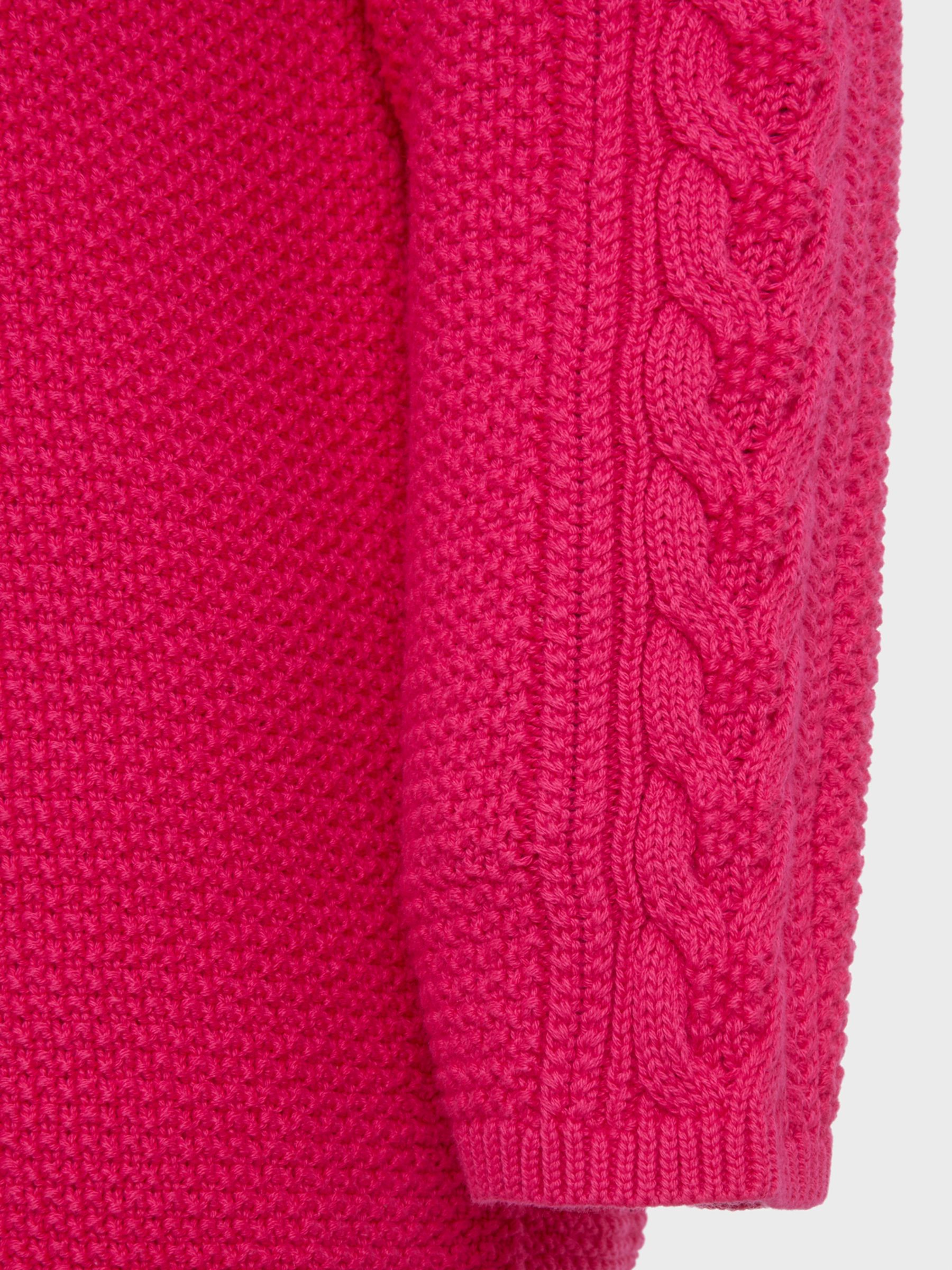 Hobbs Camilla Cable Knit Detail Jumper, Sapphire Pink at John Lewis ...