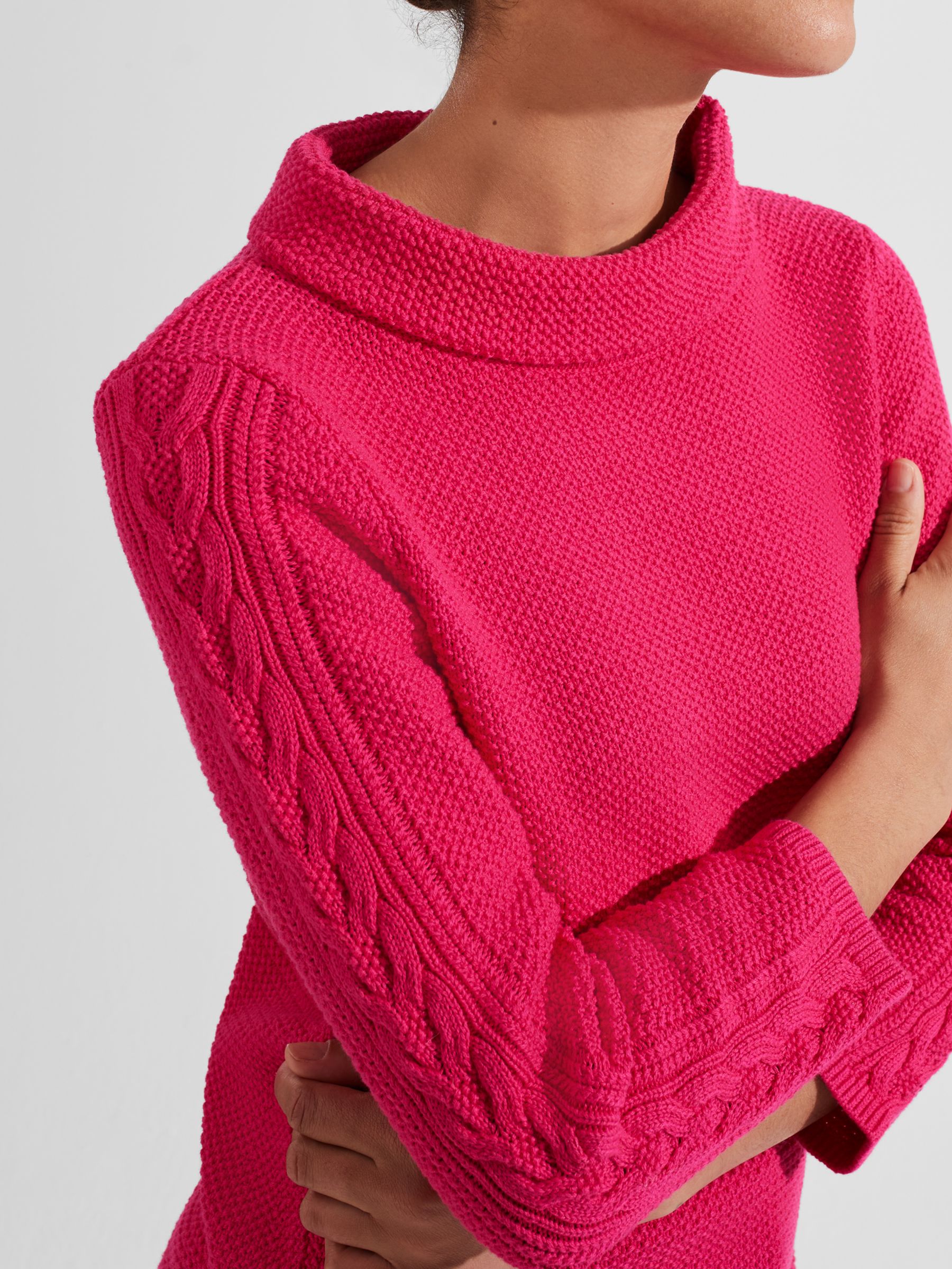 Hobbs Audrey Cashmere and Wool Jumper, Pink Marl at John Lewis & Partners