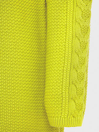 Hobbs Camilla Cable Knit Detail Jumper, Lime