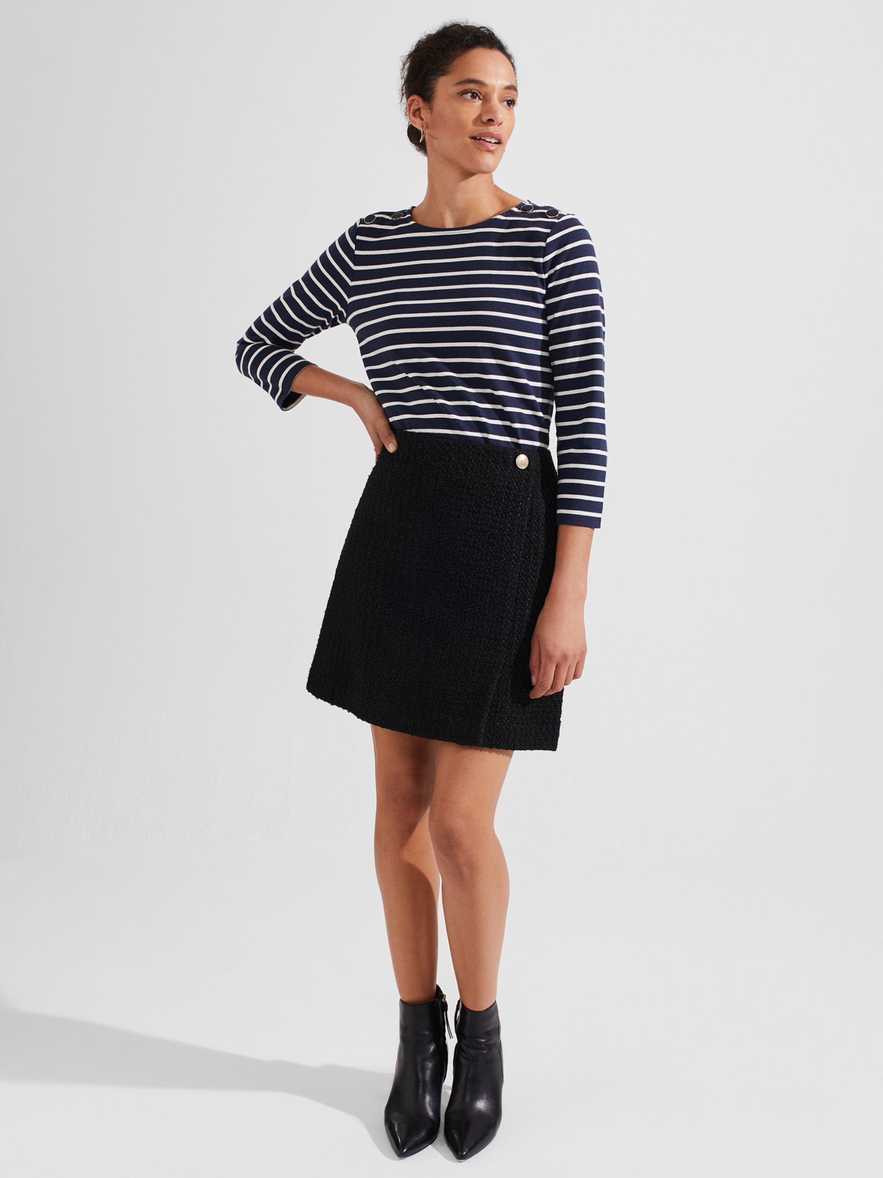 Buy Hobbs Emmy Wool Blend Knit Mini Skirt, Black Online at johnlewis.com