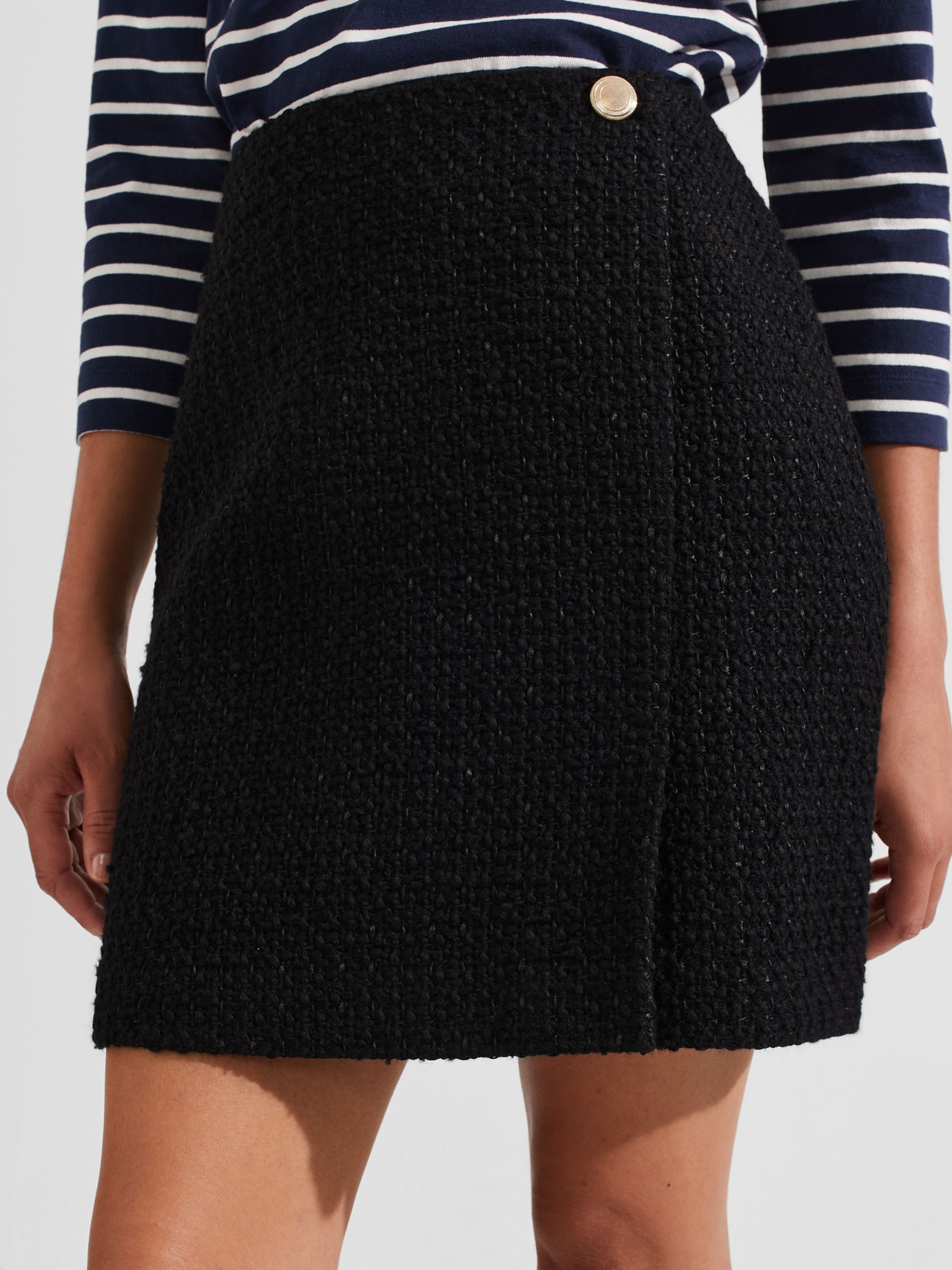 Buy Hobbs Emmy Wool Blend Knit Mini Skirt, Black Online at johnlewis.com