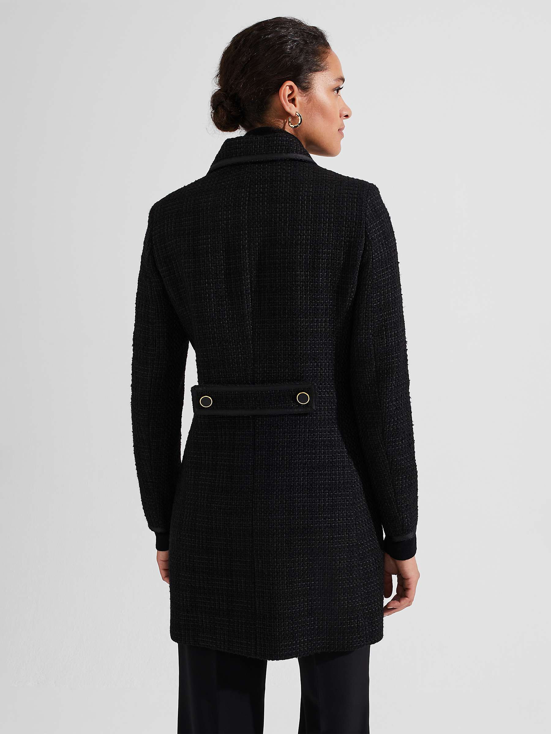 Buy Hobbs Elaine Tweed Coat, Black Online at johnlewis.com