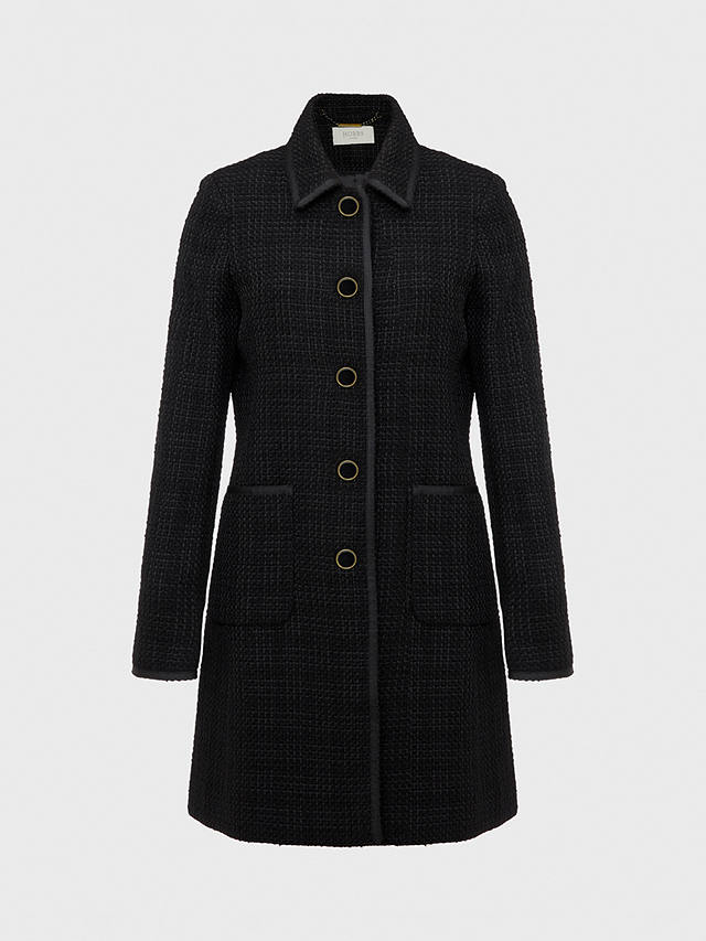 Hobbs Elaine Tweed Coat, Black
