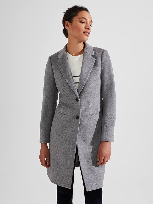 Hobbs Petite Tilda Wool Coat, Grey