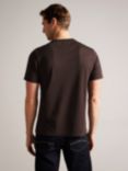 Ted Baker Grine Suede Trim T-Shirt, Brown Mid