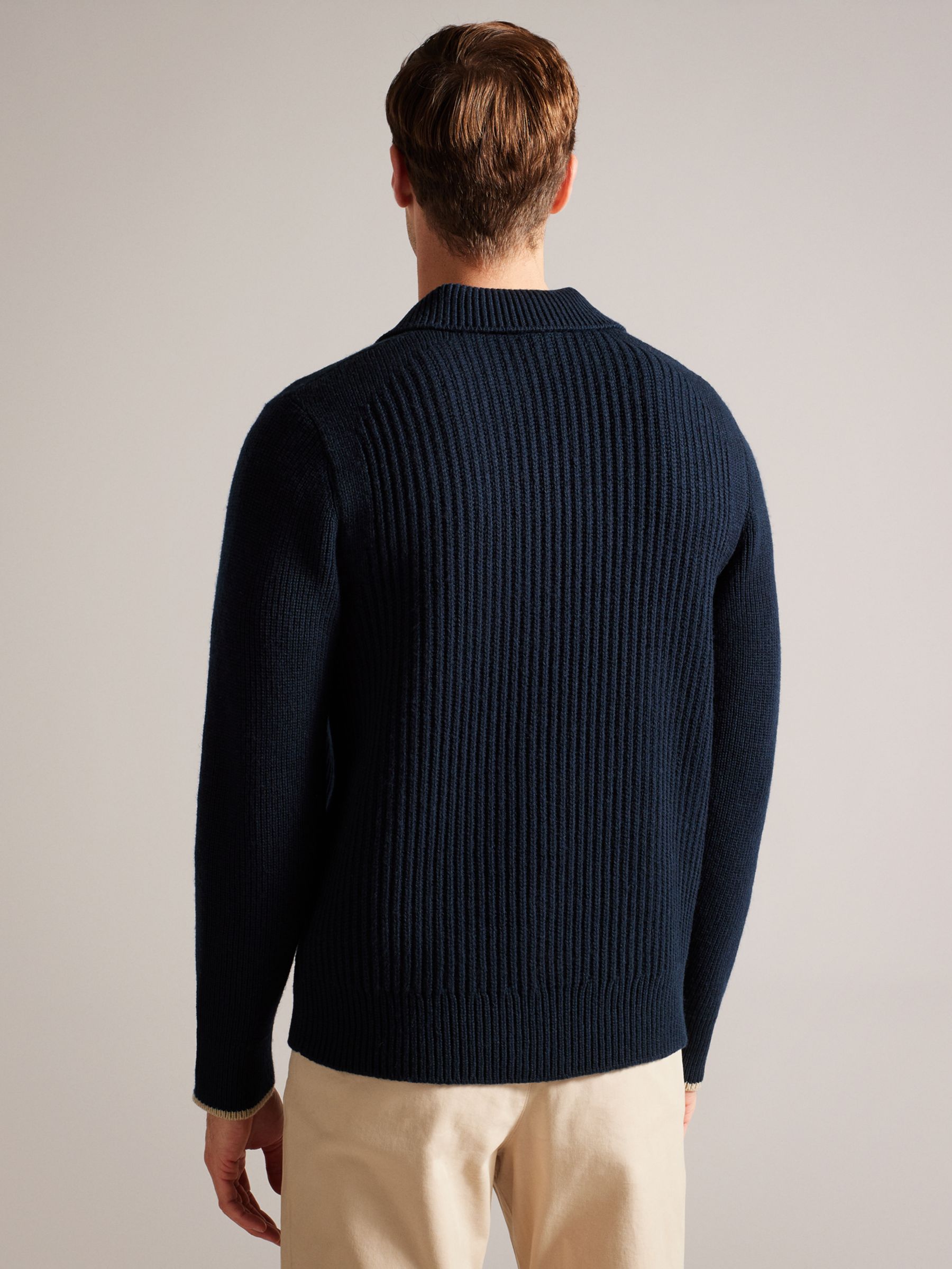 Buy Ted Baker Ademy Long Sleeve Open Neck Rib Polo Shirt Online at johnlewis.com