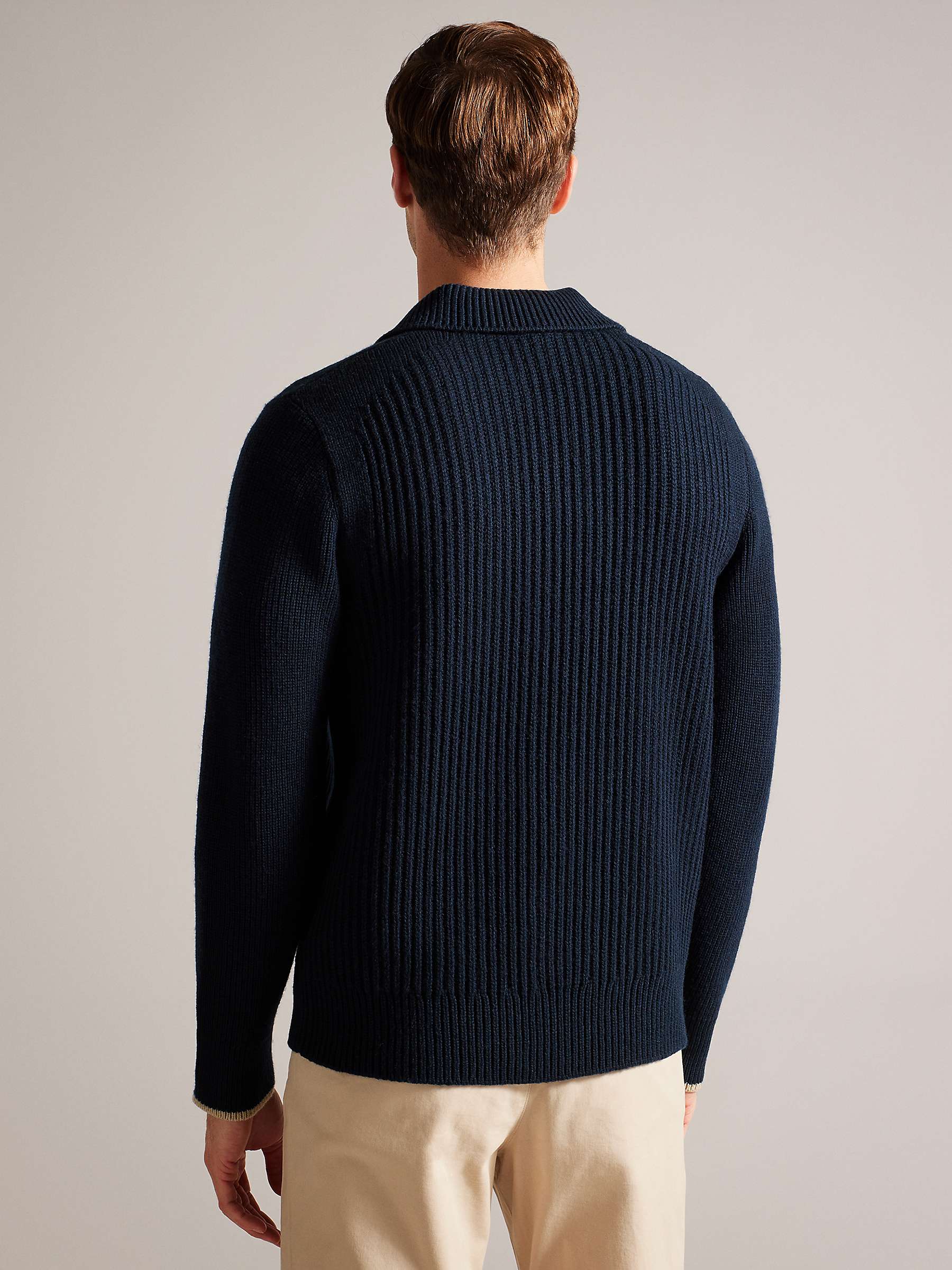 Buy Ted Baker Ademy Long Sleeve Open Neck Rib Polo Shirt Online at johnlewis.com