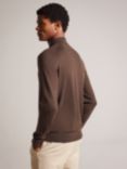 Ted Baker Oidar Long Sleeve Revere Collar Knitted Shirt, Brown
