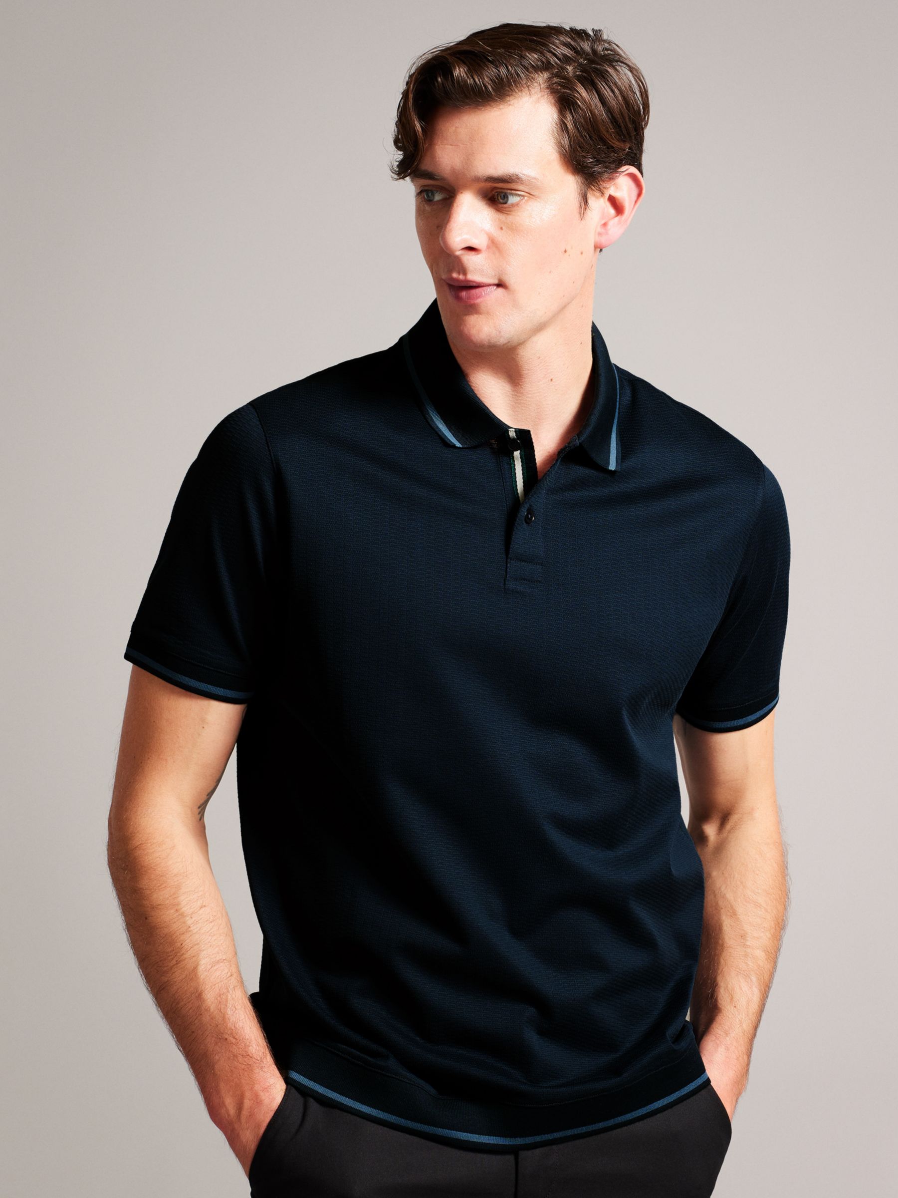 Buy Ted Baker Erwen Short Sleeve Regular Textured Polo Shirt Online at johnlewis.com