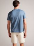 Ted Baker Estat Short Sleeve Regular Cable Jacquard T-Shirt, Blue, Blue