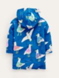 Mini Boden Kids' Seagull Towelling Hooded Beach Dress, Blue/Multi