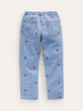 Mini Boden Kids' Scattered Rainbow Embroidered Pull-On Jeans, Blue
