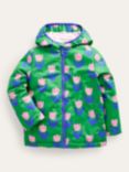 Mini Boden Kids' Tulip Floral Jersey Lined Anorak, Bean Green