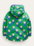 Mini Boden Kids' Tulip Floral Jersey Lined Anorak, Bean Green