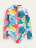 Mini Boden Kids' Rainbow Cloud Long Sleeve Swimsuit, Multi