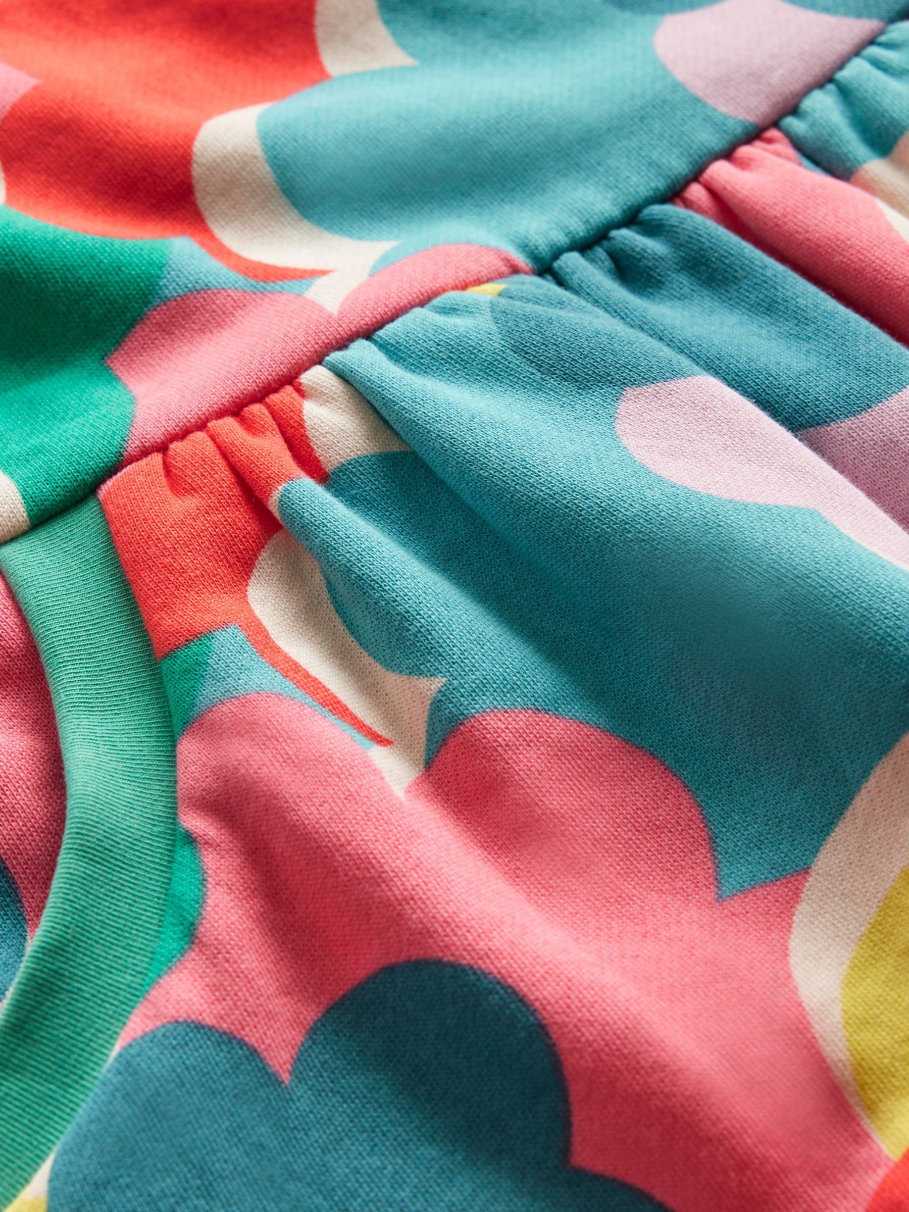 Mini Boden Kids' Cosy Rainbow Cloud Print Sweatshirt Dress, Multi