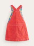 Mini Boden Kids' Relaxed Cord Dungaree Dress, Coral Pink
