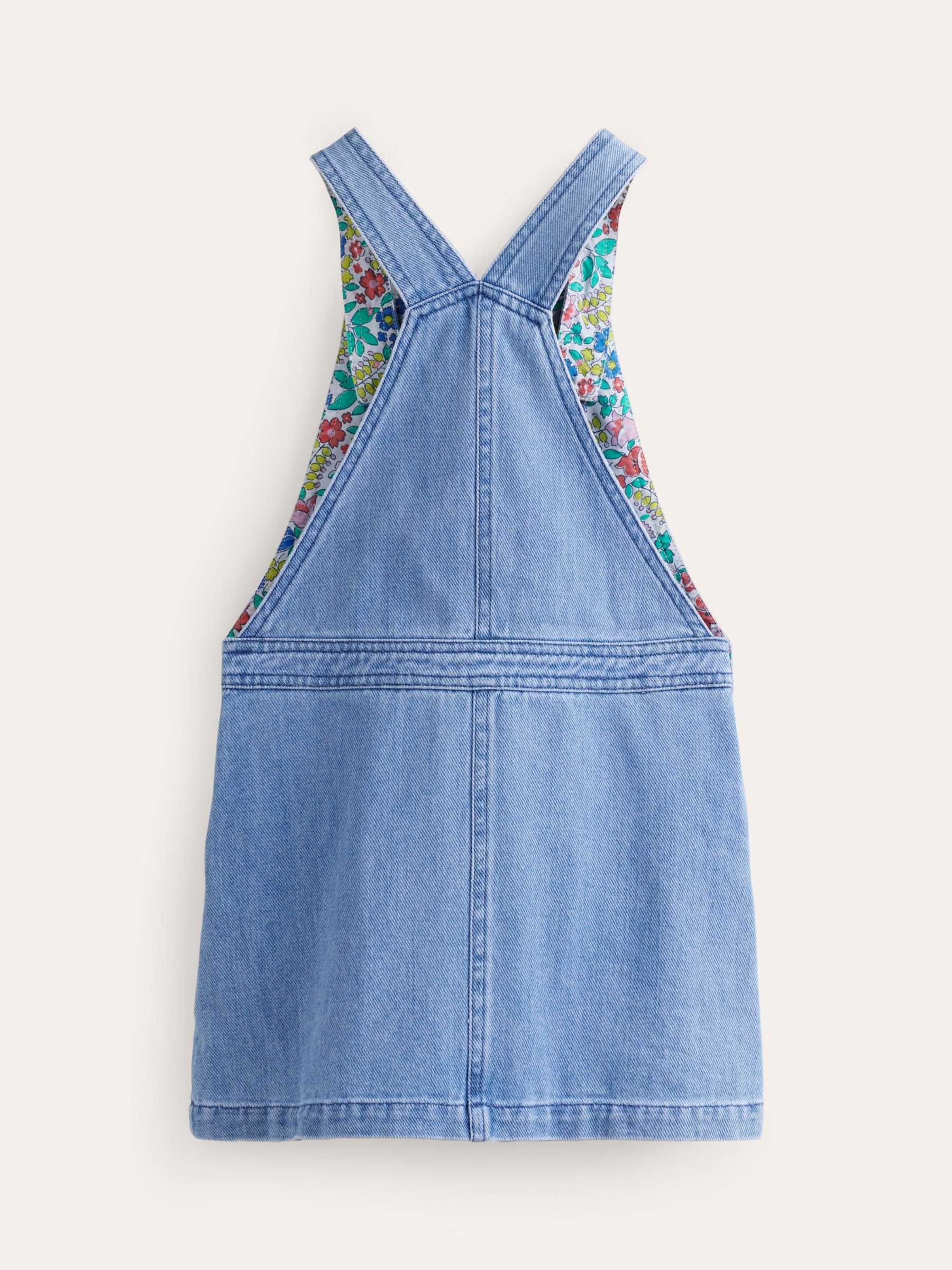 Mini Boden Kids' Relaxed Dungaree Dress, Mid Vintage Denim, 11-12 years