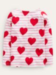 Mini Boden Kids' Everyday Heart & Stripe Breton Top, Poppy Red