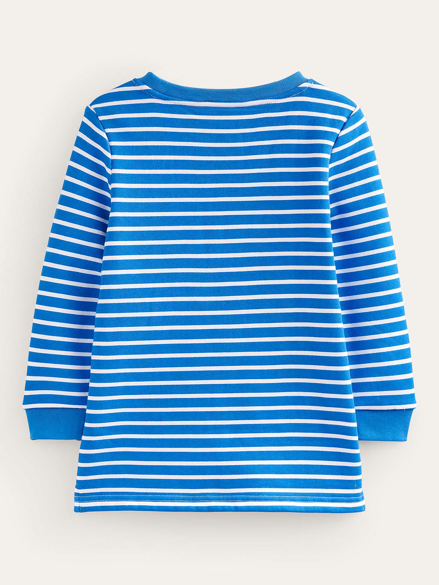 Buy Mini Boden Kids' Cloud Applique Stripe Pocket Tunic, Blue/Ivory Online at johnlewis.com