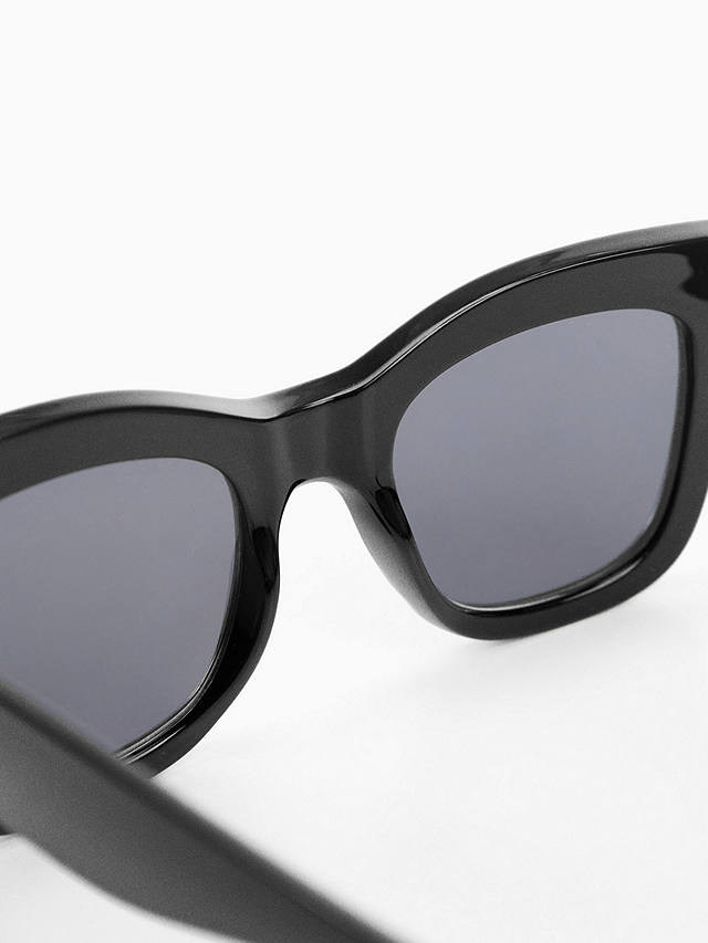 Mango Women's Gracia Square Sunglasses, Black