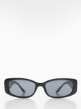 Mango Women's Didi Rectangular Sunglasses, Black