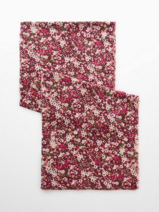 Mango Jolie Floral Print Scarf, Pink/Multi