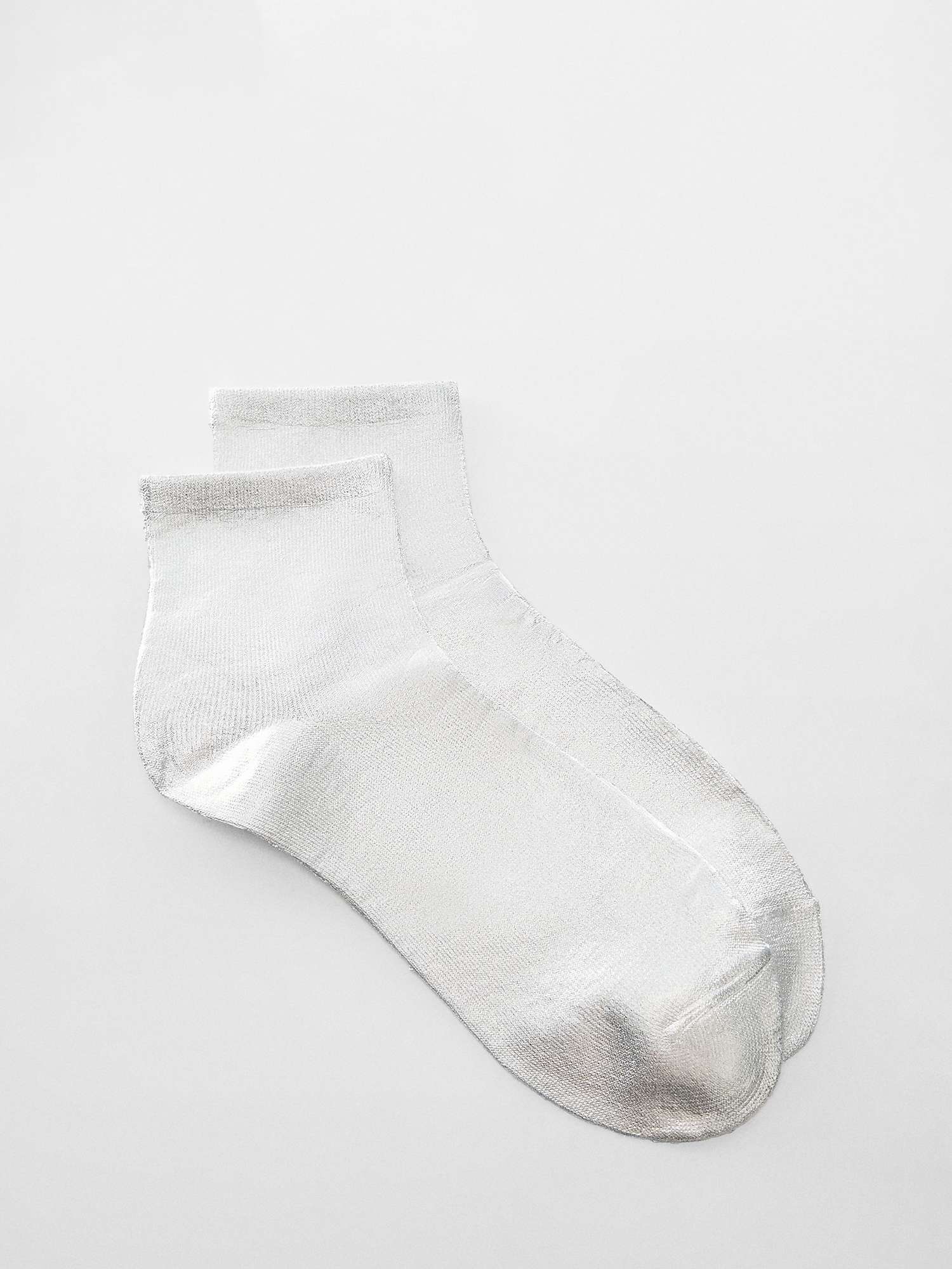 Buy Mango Metallc Ankle Socks, Silver, One Size Online at johnlewis.com