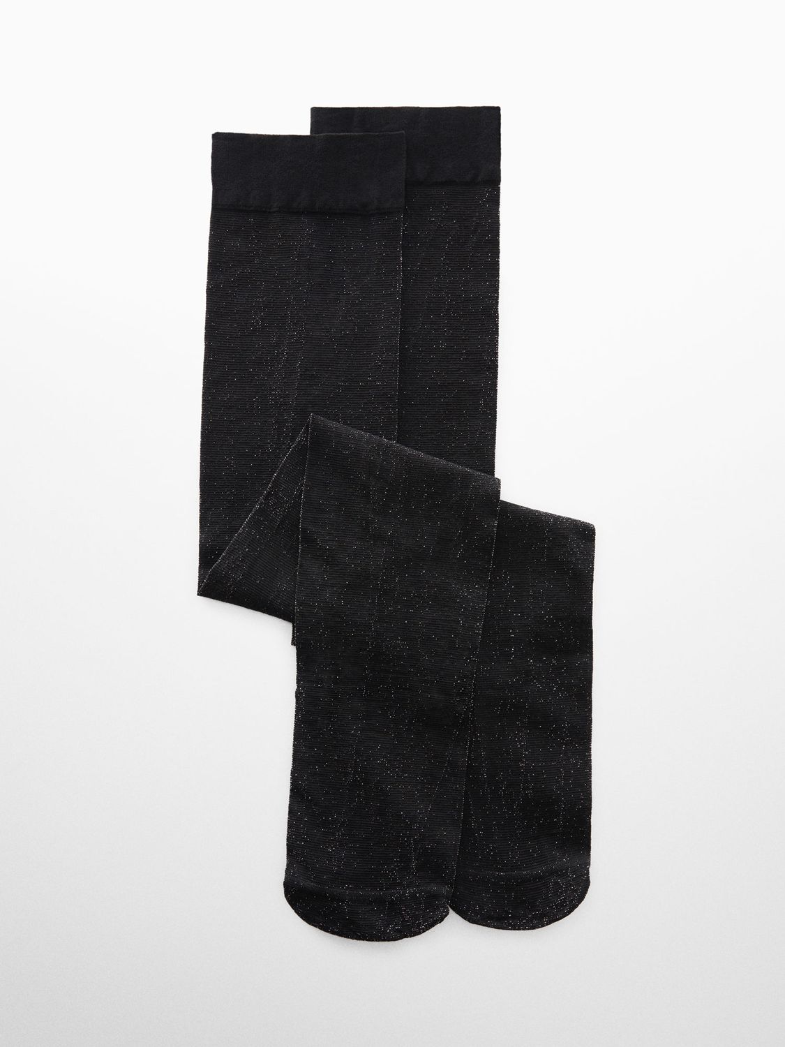 Mango Robin Metallic Knee Length Socks, Black, One Size at John Lewis ...