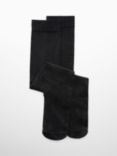 Mango Robin Metallic Knee Length Socks, Black, One Size