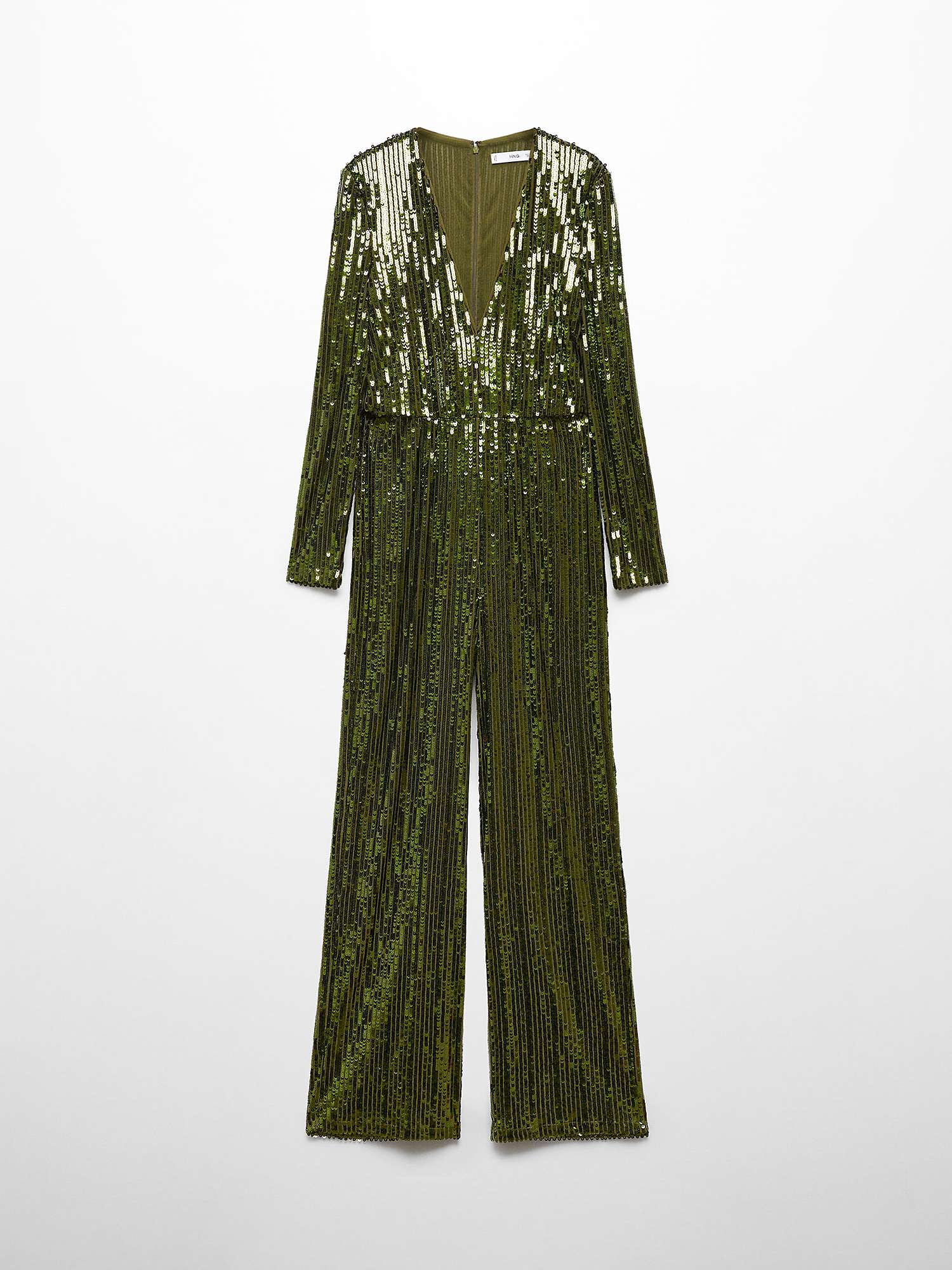 Buy Mango Xhutton Sequin Jumpsuit, Green Online at johnlewis.com