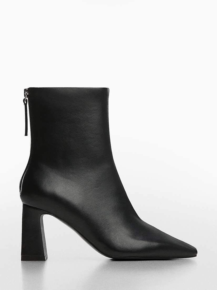 Buy Mango Limo Faux Leather Zip Up Ankle Boot Online at johnlewis.com