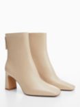 Mango Limo Faux Leather Zip Up Ankle Boot