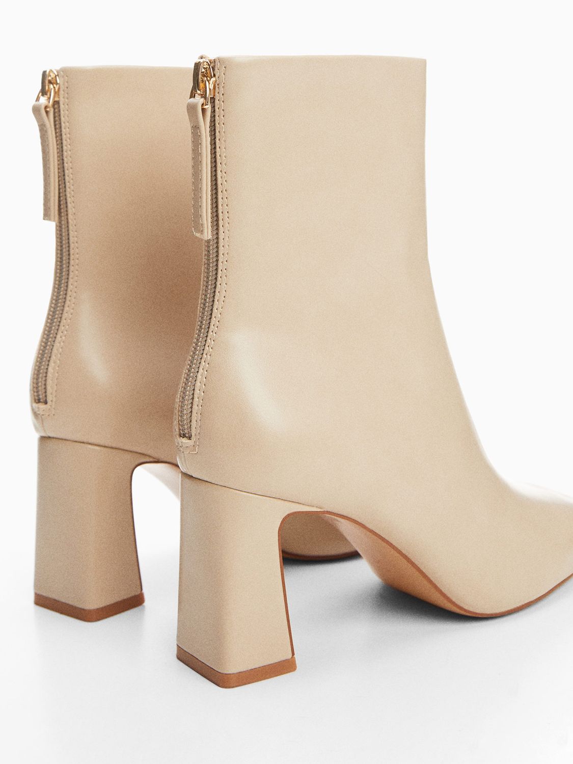 Mango Limo Faux Leather Zip Up Ankle Boot Light Beige at John