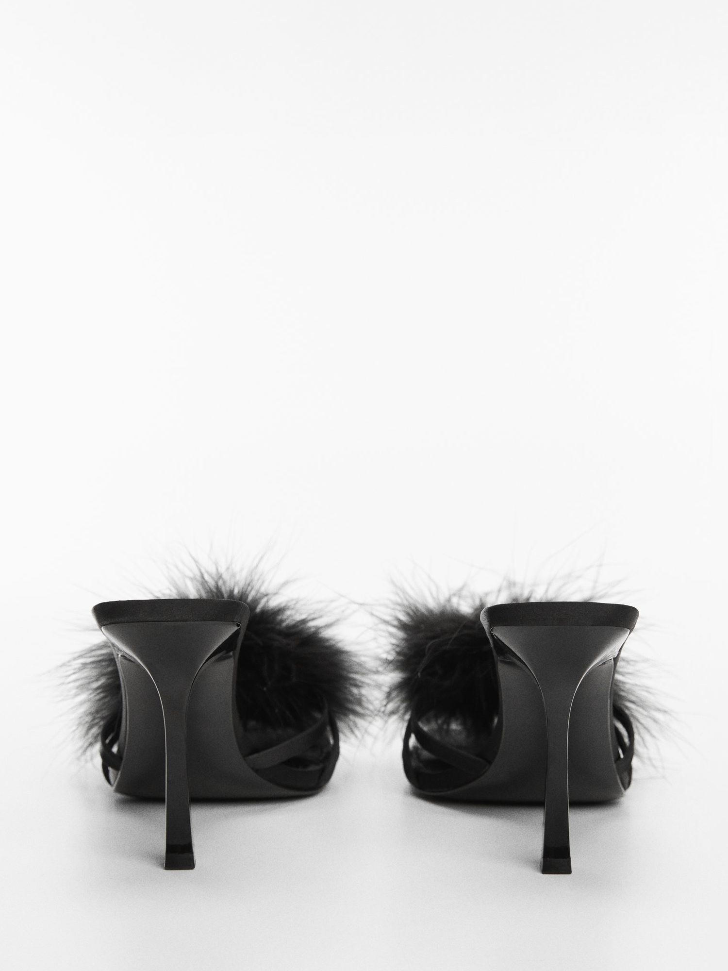 Buy Mango Flashy Feather Detail Heeled Sandals Online at johnlewis.com