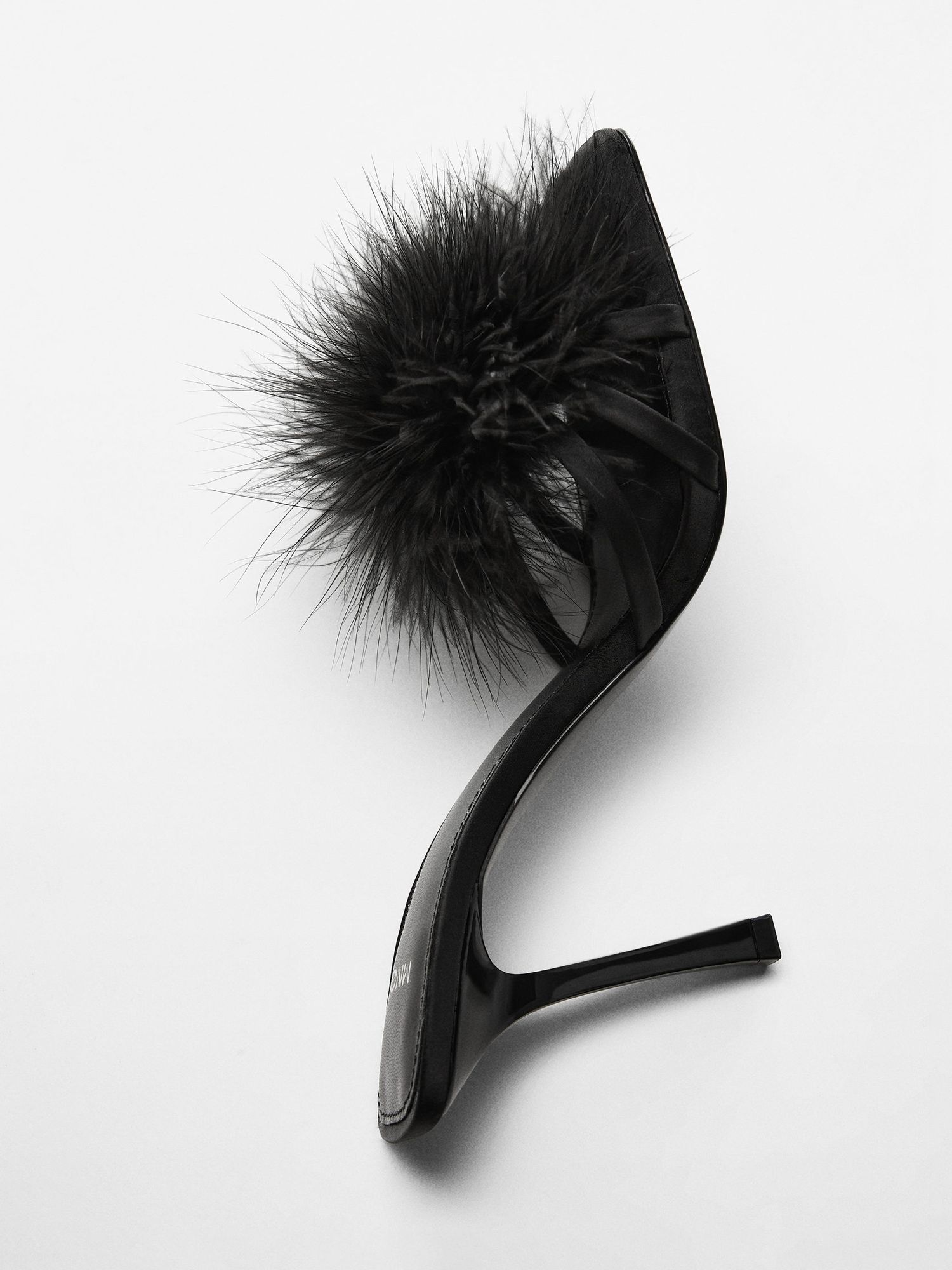 Buy Mango Flashy Feather Detail Heeled Sandals Online at johnlewis.com