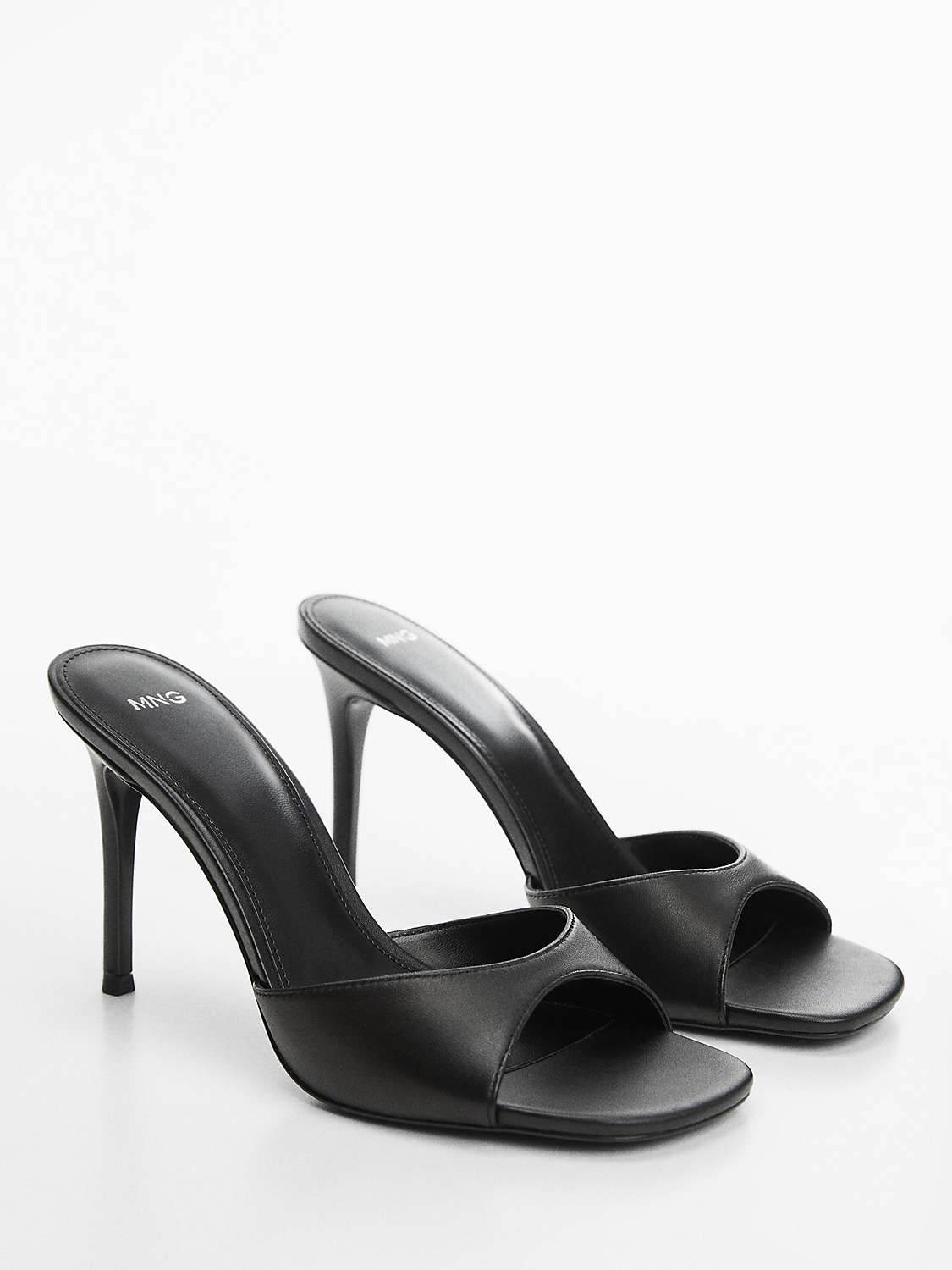 Buy Mango Cap Sling Back Heeled Sandals, Black Online at johnlewis.com