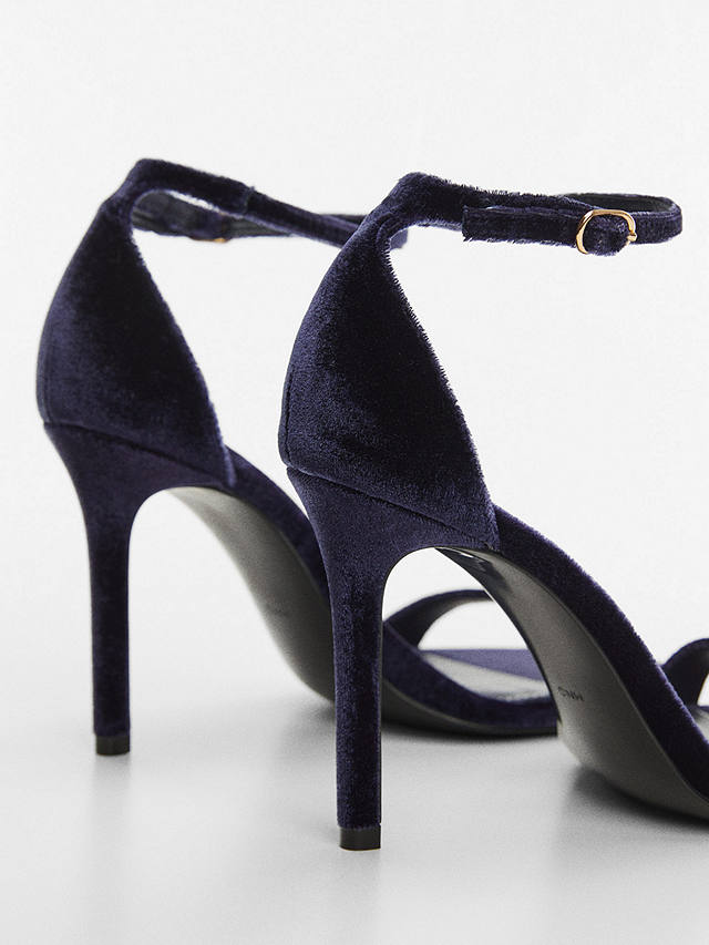 Mango Viviane Stiletto Heel Sandals, Dark Blue