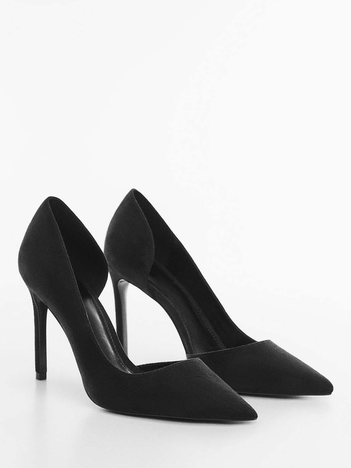 Buy Mango Audrey Asymmetrical Court Shoes, Black Online at johnlewis.com