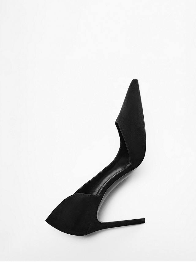 Mango Audrey Asymmetrical Court Shoes, Black