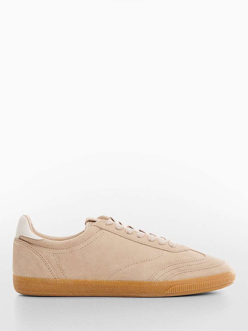 Mango Suede Trainers, Light Beige at John Lewis & Partners