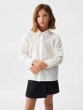Mango Kids' Marion Button-Down Collar Shirt, Natural White