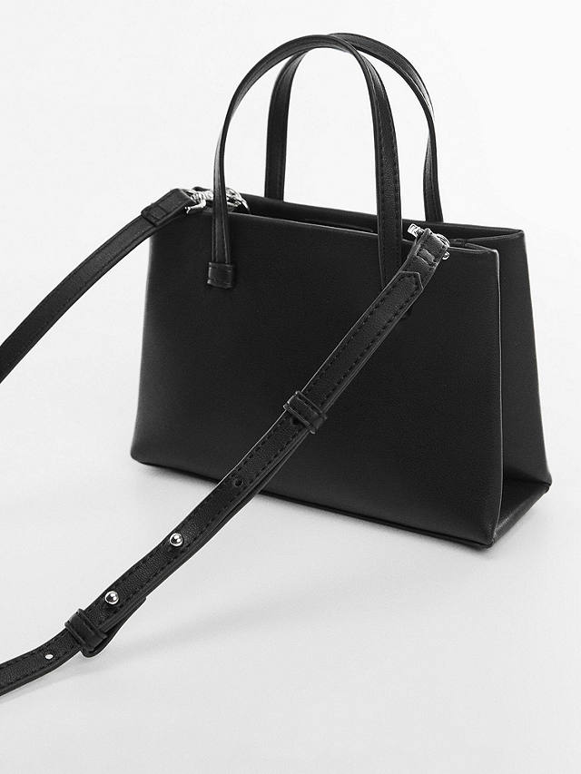 Mango Twiggy Faux Leather Mini Crossbody Bag, Black