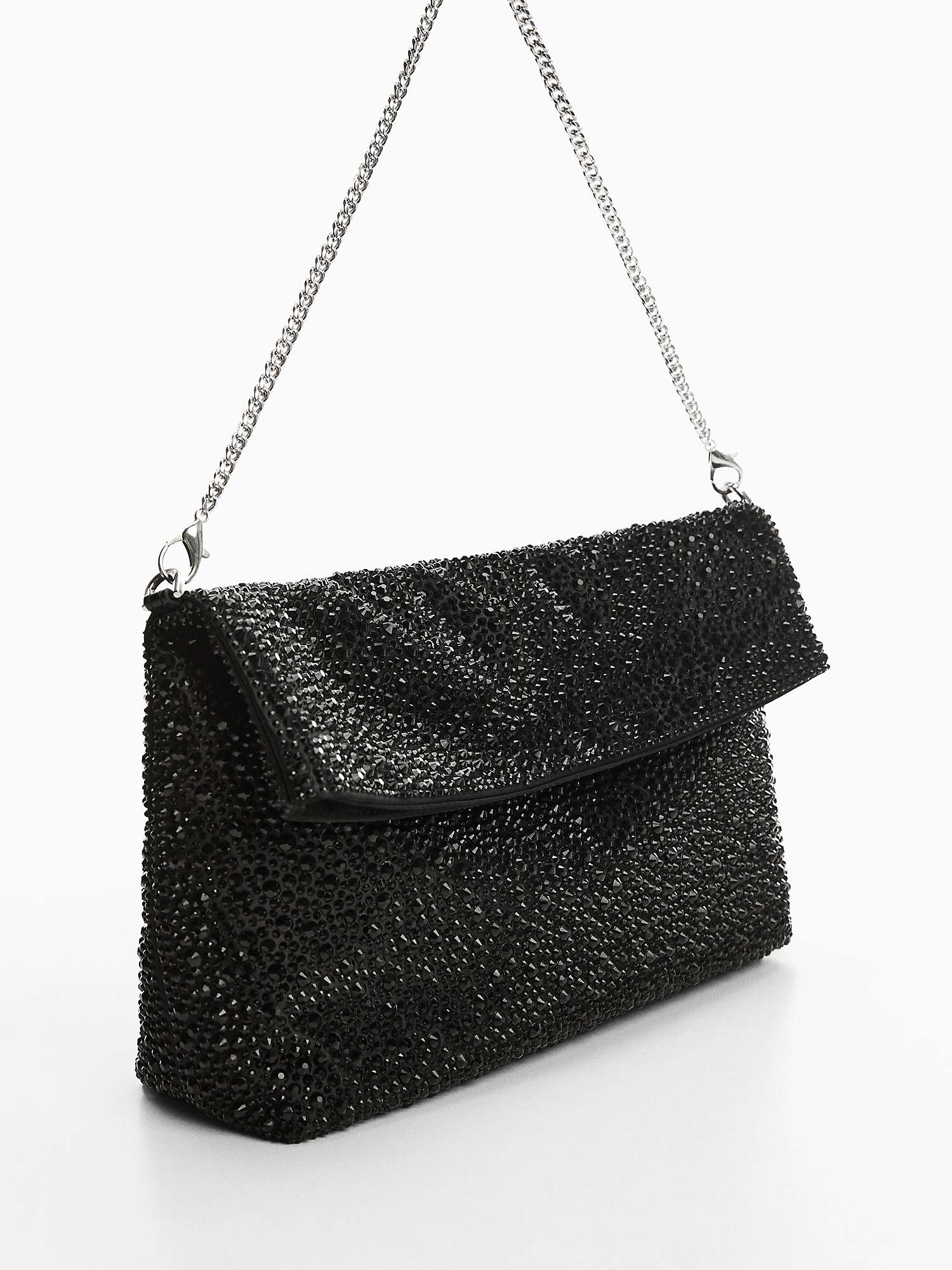 Buy Mango Otto Embellished Handbag, Black Online at johnlewis.com