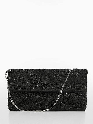 Mango Otto Embellished Handbag, Black